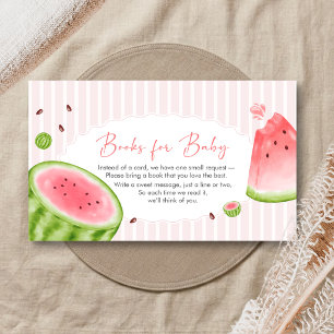 Watermeloen Baby Shower Boeken voor Baby Informatiekaartje