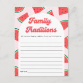 Watermeloen Baby shower Familie Tradities Game Kaa Kaart (Voorkant)