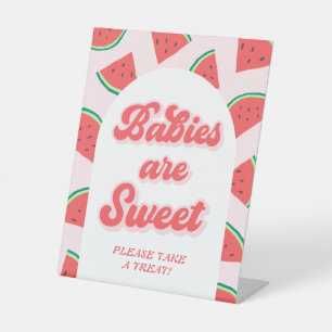Watermeloen Baby shower Favoriet Reclamebord Met Voetstuk