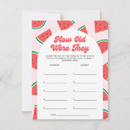Watermeloen Baby shower Guess de leeftijd spel Kaa Kaart