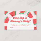 Watermeloen Baby shower Hoe groot is mama's buik Informatiekaartje (Voorkant)