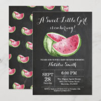 Watermeloen Baby shower Invitation Chalkboard