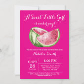 Watermeloen Baby shower Invitation Pink Kaart (Voorkant)