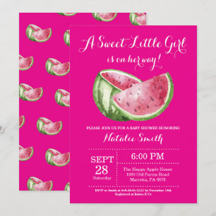 Watermeloen Baby shower Invitation Pink Kaart