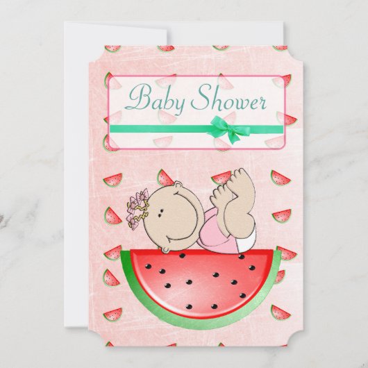 Watermeloen Baby shower is een meisje Kaart (Voorkant)