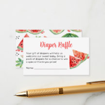 Watermeloen Baby Shower Luier Raffle Ticket