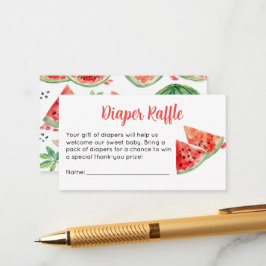 Watermeloen Baby Shower Luier Raffle Ticket Informatiekaartje