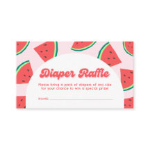 Watermeloen Baby Shower Luier Raffle Ticket