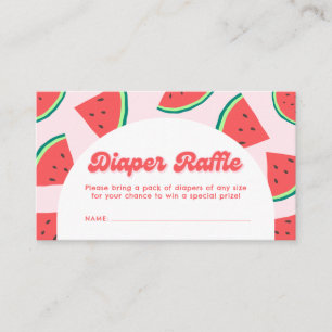 Watermeloen Baby Shower Luier Raffle Ticket Informatiekaartje
