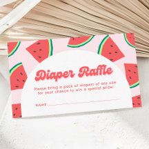 Watermeloen Baby shower Luier Raffle Ticket