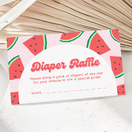 Watermeloen Baby shower Luier Raffle Ticket Informatiekaartje