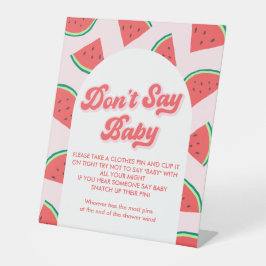 Watermeloen Baby shower niet zeggen Baby spel Reclamebord Met Voetstuk