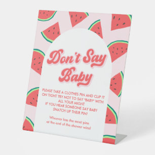 Watermeloen Baby shower niet zeggen Baby spel Reclamebord Met Voetstuk