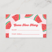 Watermeloen Baby shower Raad eens hoeveel spel Informatiekaartje (Voorkant)