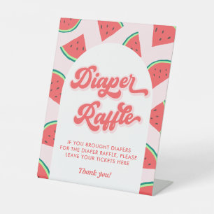 Watermeloen Baby shower Spel Luier Raffle Reclamebord Met Voetstuk