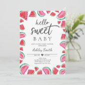 Watermeloen Baby shower Summer Fruit Baby shower Kaart (Staand voorkant)