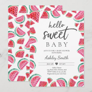 Watermeloen Baby shower Summer Fruit Baby shower Kaart