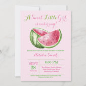 Watermeloen Baby shower Uitnodiging Roze Meisje (Voorkant)