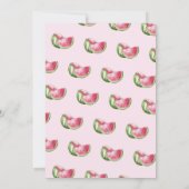 Watermeloen Baby shower Uitnodiging Roze Meisje (Achterkant)
