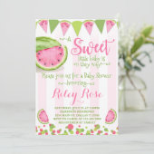 Watermeloen Baby shower Uitnodiging Uitnodiging Ro (Staand voorkant)