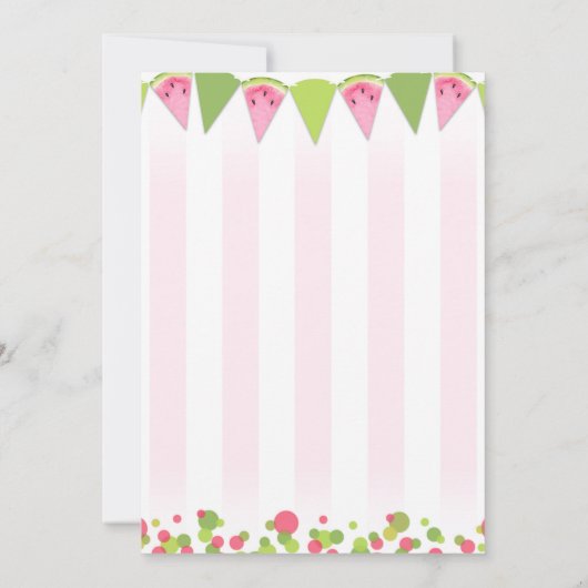 Watermeloen Baby shower Uitnodiging Uitnodiging Ro (Achterkant)