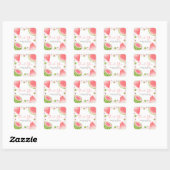 Watermeloen Baby Shower Vierkante Sticker (Vel)