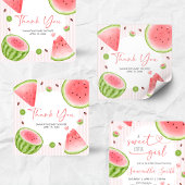 Watermeloen Baby Shower Vierkante Sticker