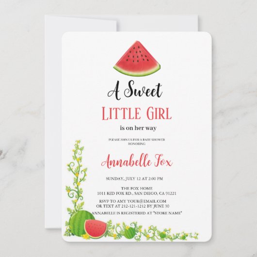 WATERMELOEN BABYSHOWER UITNODIGING (Voorkant)