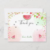 Watermeloen bedankkaart Een in een meloen Zomer (Voorkant)