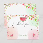 Watermeloen bedankkaart Een in een meloen Zomer (Voorkant / Achterkant)