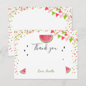 Watermeloen bedankkaart Een in een meloen Zomer (Voorkant / Achterkant)