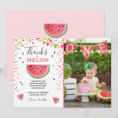 Watermeloen bedankkaart Een in een meloen Zomer (Voorkant / Achterkant)