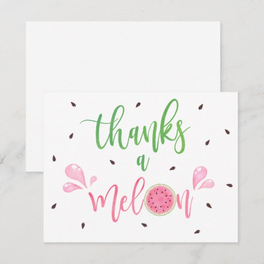 Watermeloen Bedankt een meloen bedankkaart (Voorkant / Achterkant)