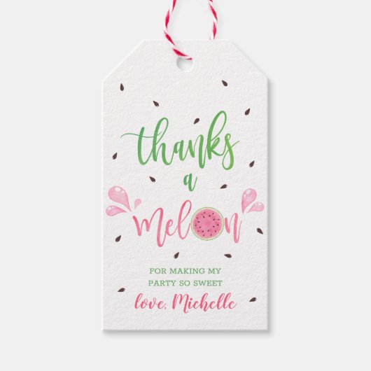 Watermeloen Bedankt een Meloen Bedankt Cadeau Labe Cadeaulabel (Voorkant)