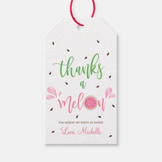 Watermeloen Bedankt een meloen Dank u Cadeaulabel (Voorkant)
