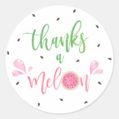 Watermeloen Bedankt een meloen Dank u Ronde Sticker (Voorkant)