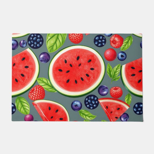 Watermeloen Bes Zomer Patroon Deurmat (Voorkant)
