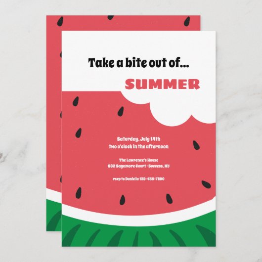 Watermeloen Bite Kaart (Voorkant / Achterkant)