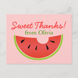Watermeloen Bite Sweet Bedankt Briefkaart