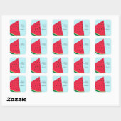 Watermeloen Blauw Leuk Zomerfeest Favor Vierkante Sticker (Vel)