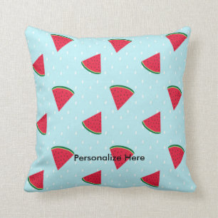 Watermeloen Blauw Plezier Zomer Fruit Worp Kussen