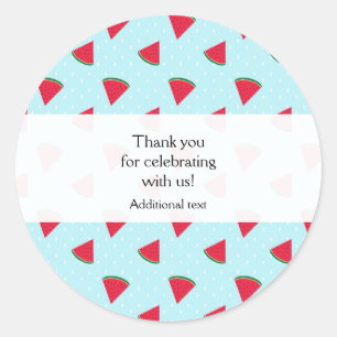 Watermeloen Blauwe Leuke Zomerfeest Favor Ronde Sticker
