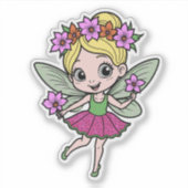 Watermeloen Bloem Fee Sticker (Voorkant)