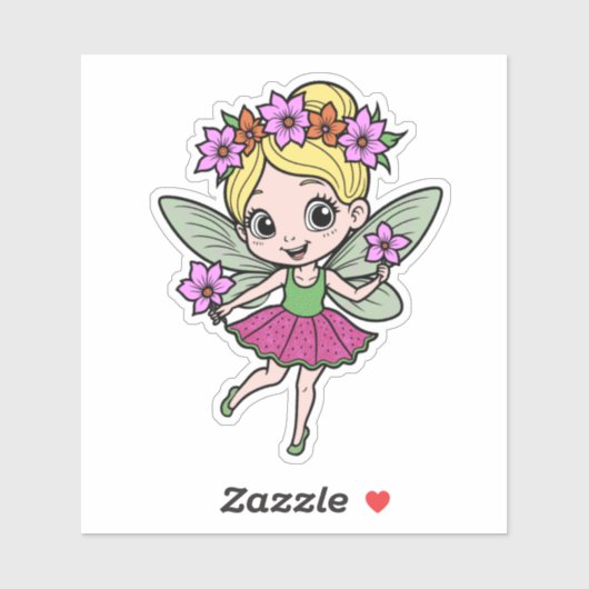 Watermeloen Bloem Fee Sticker (Vel)