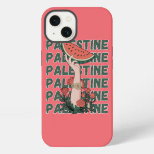 Watermeloen, bloemen en Palestijnse tekst Herhaal iPhone 13 Hoesje