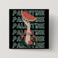 Watermeloen, bloemen en Palestijnse tekst Herhaal