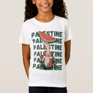watermeloen, bloemen en vrij Palestina Herhaal T-shirt