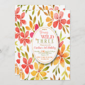 Watermeloen bloemen uitnodiging (Voorkant / Achterkant)