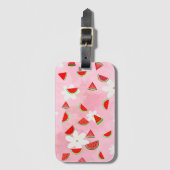Watermeloen Bloom – Fun Summer Floral Pattern Bagagelabel (Voorkant (verticaal))