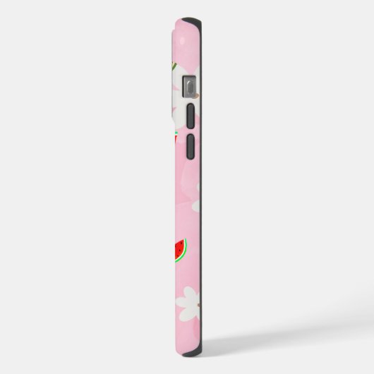 Watermeloen Bloom – Fun Summer Floral Pattern iPhone Hoesje (Linkerkant)